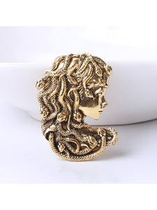 Gold Madusa Broach