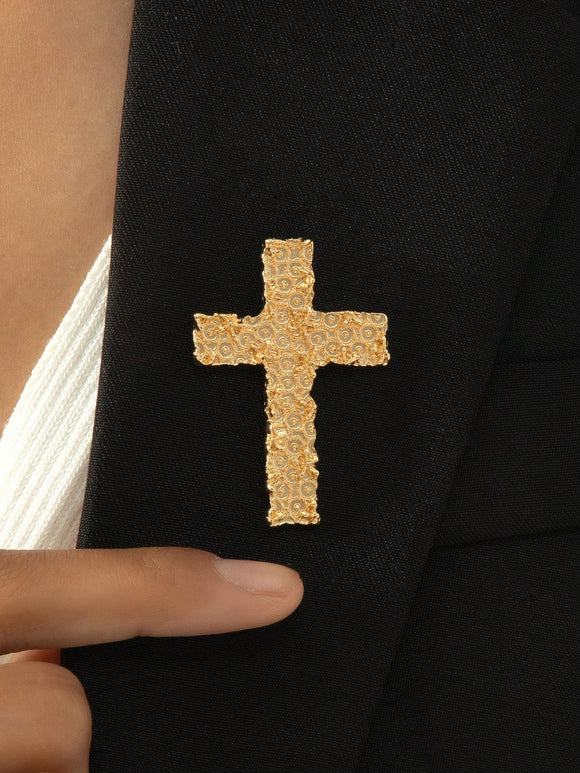 Gold Cross Broach