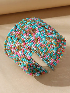 Blue Bangle (1) (Blue and Pink seed beed)