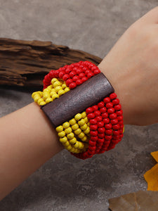 Red & Yellow Wooden Bracelet