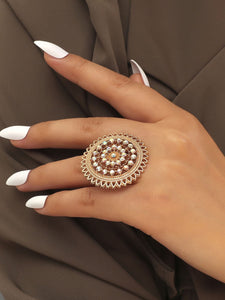 Gold round bling ring