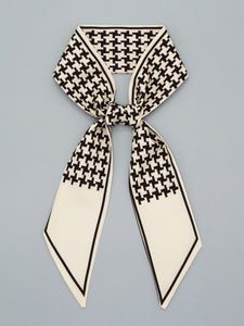 Cream Houndstooth Scarf