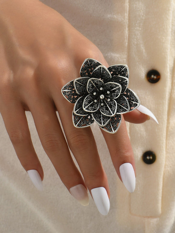 Gunmetal Rose Ring