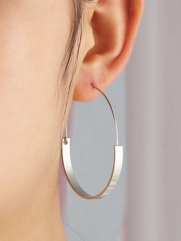 Round silver hoop