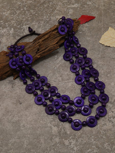 Dark Purple Wooden Necklace