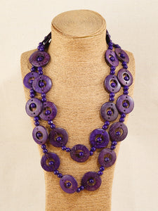 Purple Wooden Necklace