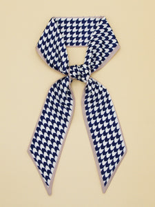 Blue and beige Houndstooth scarf