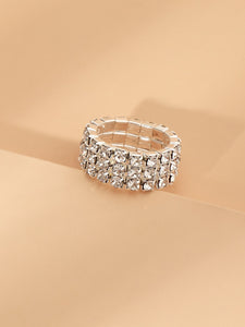 Rhinestone Silver Ring